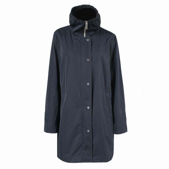 FUCHS SCHMITT Navy Zipper Trench Coat Outdoor Jacket Size UK 16 - Picture 11 of 13